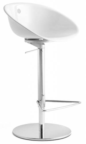 Кресло пластиковое барное Gliss белый 530х480x800-1060 мм