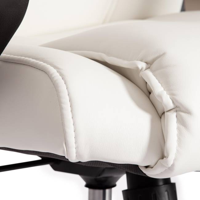 Кресло BERGAMO хром (22) кож/зам, белый, 36-01 белый кож/зам