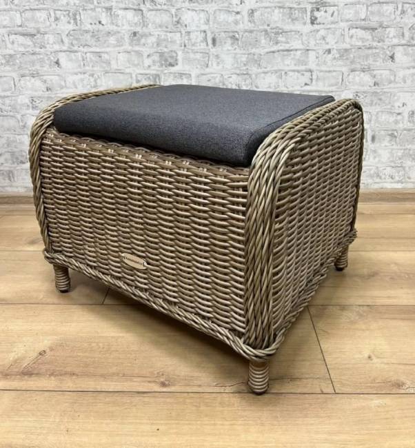 Оттоманка пуф из искусственного ротанга "BAVARIA", бежево-коричневый Оттоманка пуф из искусственного ротанга "BAVARIA", бежево-коричневый