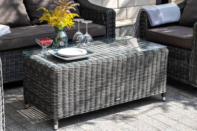 "Кон Панна" столик журнальный из искусственного ротанга, цвет графит "Кон Панна" столик журнальный из искусственного ротанга, цвет графит