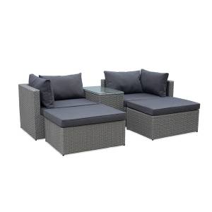 Набор мебели из искусственного ротанга Драмен, серый Набор мебели из искусственного ротанга Драмен, серый
