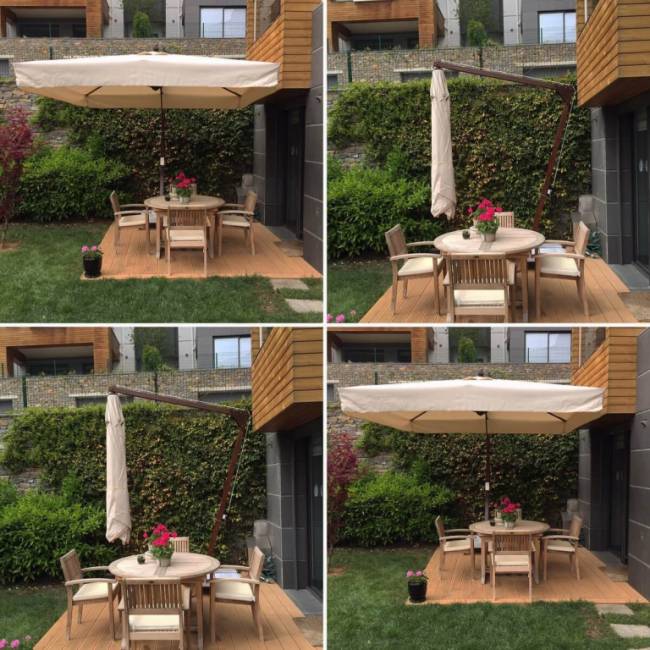 Зонт профессиональный 3х4 м Banana бежевый 3000х4000 мм Зонт профессиональный 3х4 м Banana бежевый 3000х4000 мм