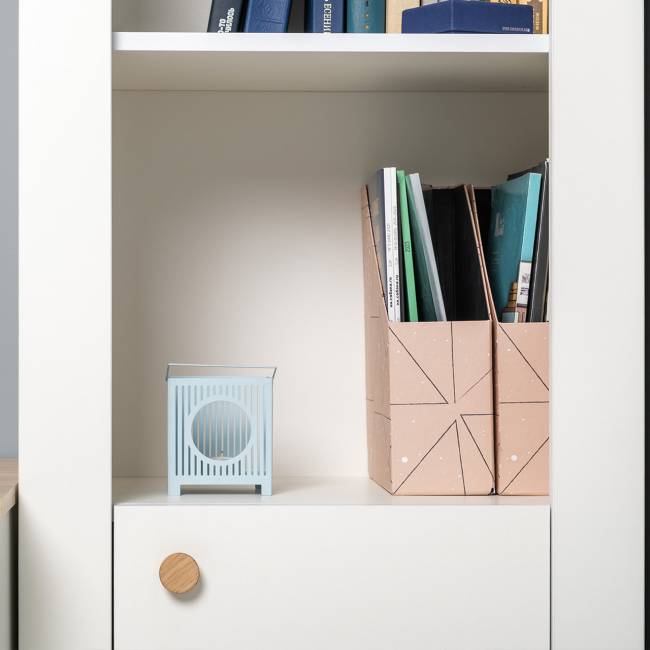 Шкаф торцевой Джастин 16.306 цвет белый шагрень/дуб белый эксклюзив