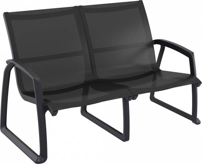 Диван пластиковый двухместный Pacific Lounge черный 1340х800х850 мм