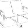 Диван пластиковый двухместный Pacific Lounge черный 1340х800х850 мм