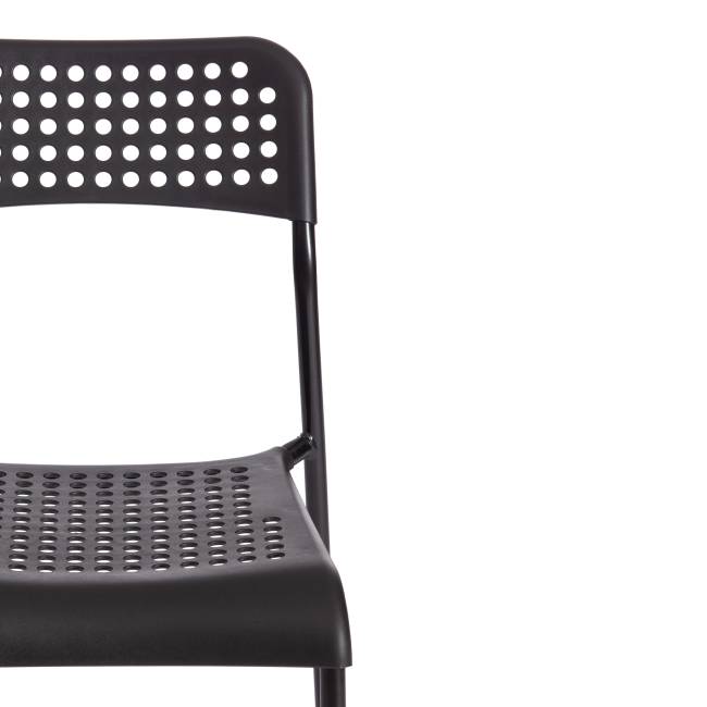Стул ADDE (mod. C-049) металл/пластик, 39 х 49 х 78 см, Black (черный) (Комплект из 8 шт.) черный металл/пластик